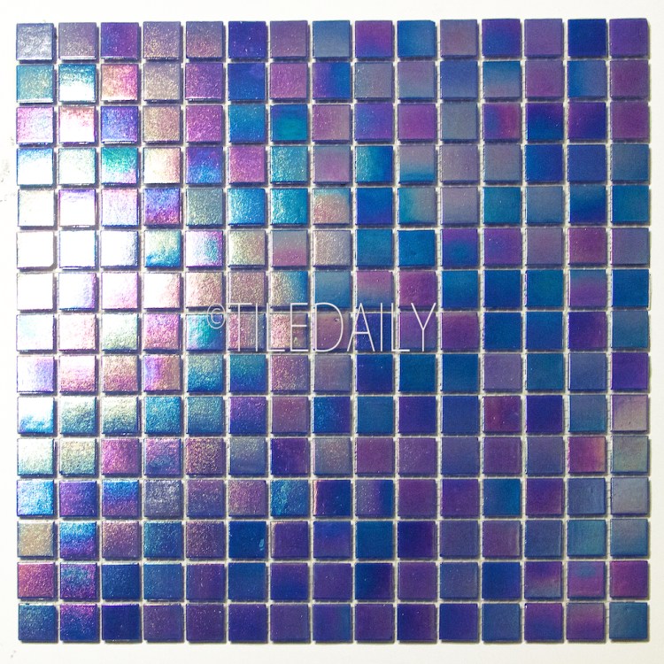 GM0040DBE - Iridescent Opaque Glass Mosaic, Dark Blue