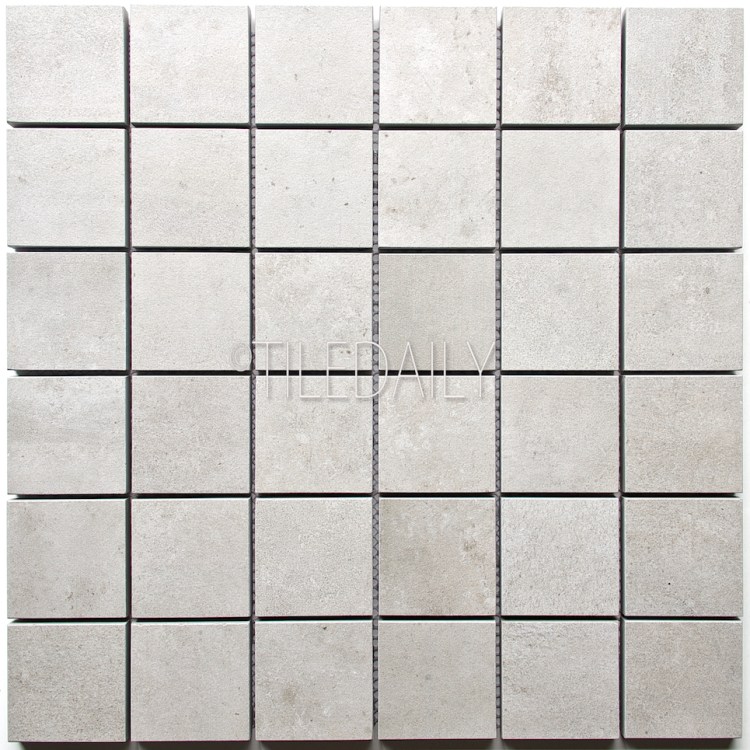 P0059LGY-MOS - 2x2 Cement Porcelain Square Mosaic, Light Grey
