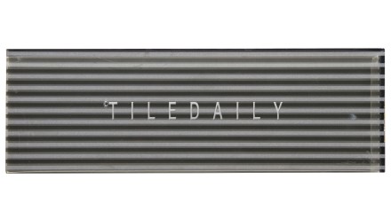 Dark Grey Striped Subway Glass Tile - GM0132DGY