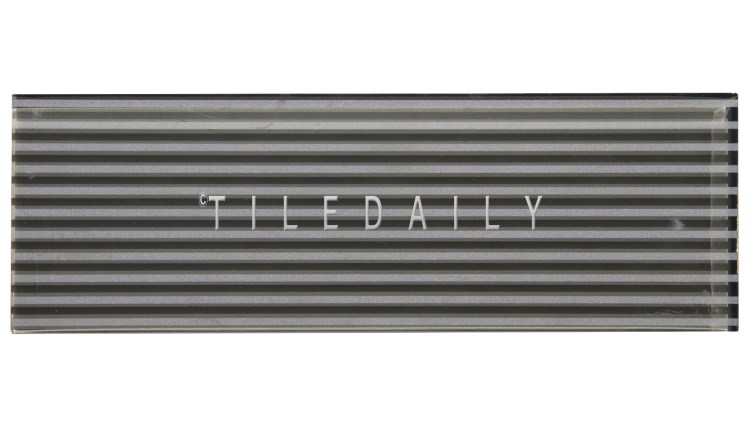 Dark Grey Striped Subway Glass Tile - GM0132DGY