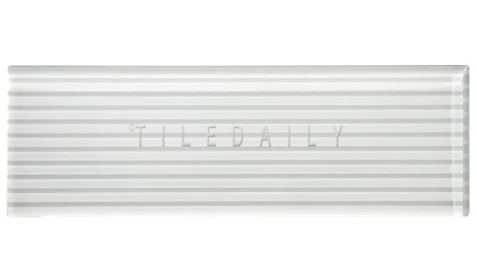 White Striped Subway Glass Tile - GM0132WE  - 4x12