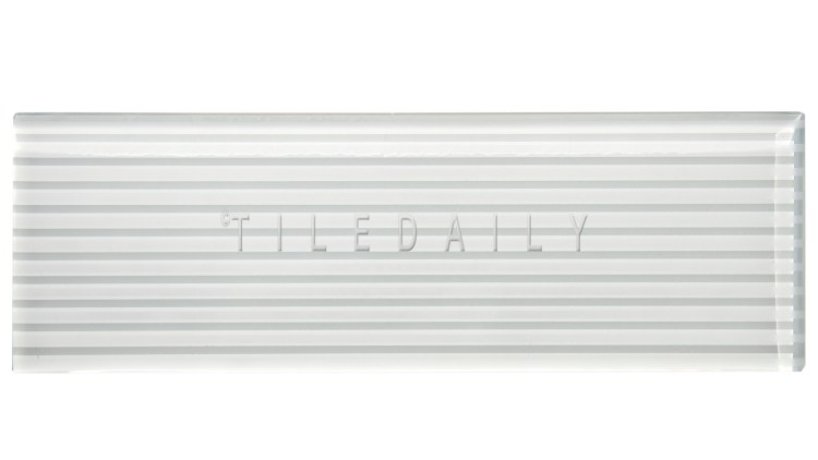 White Striped Subway Glass Tile - GM0132WE  - 4x12