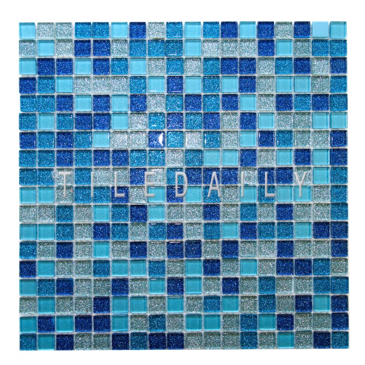 GM0133 - Glitter Glass Mosaic, Mix Blue