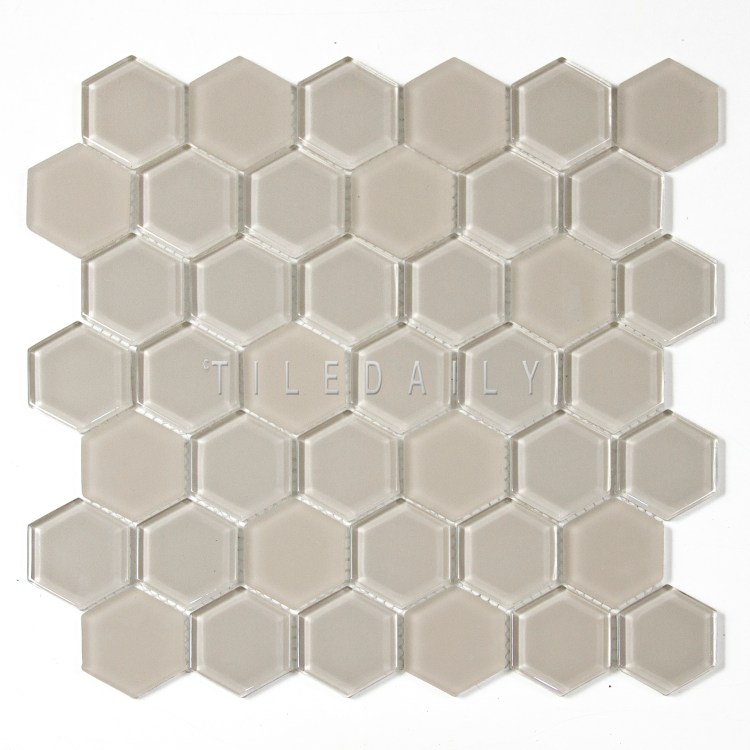 GM013LBG - 2 Hexagon Glass Mosaic, Sand