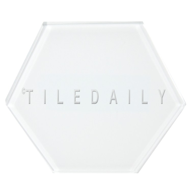 Mode Hexagon Tile, White White Mode Hexagon Glass Tile, TileDaily