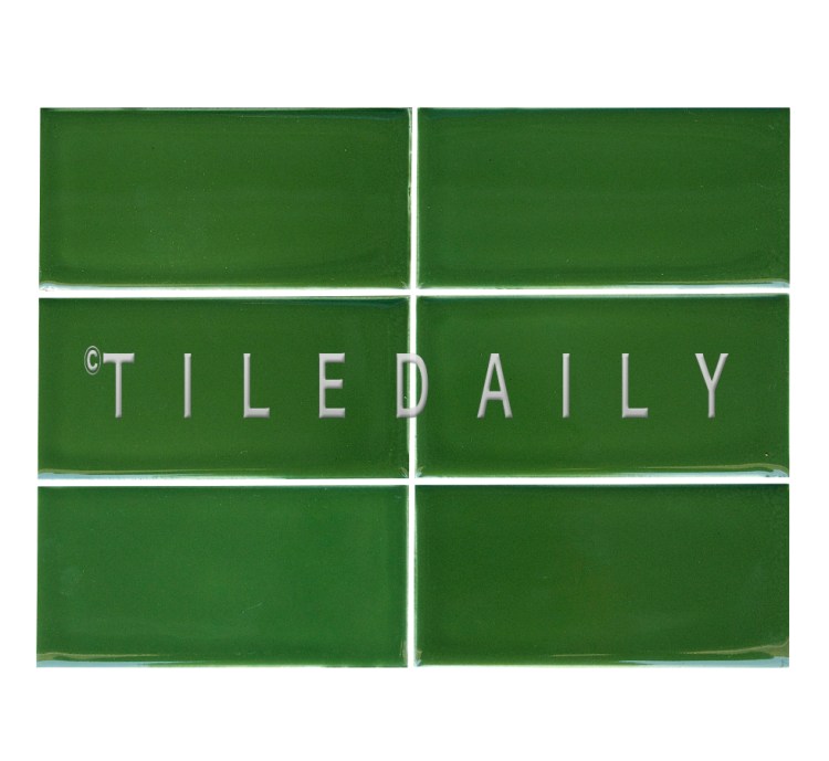 3x6 Cottage Series Ceramic Subway Tile, Kelly Green. Available at TileDaily
