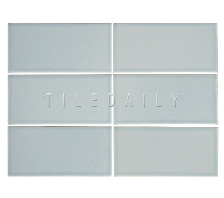 3x6 Cottage Series Ceramic Subway Tile, Ice Blue. Available at TileDaily