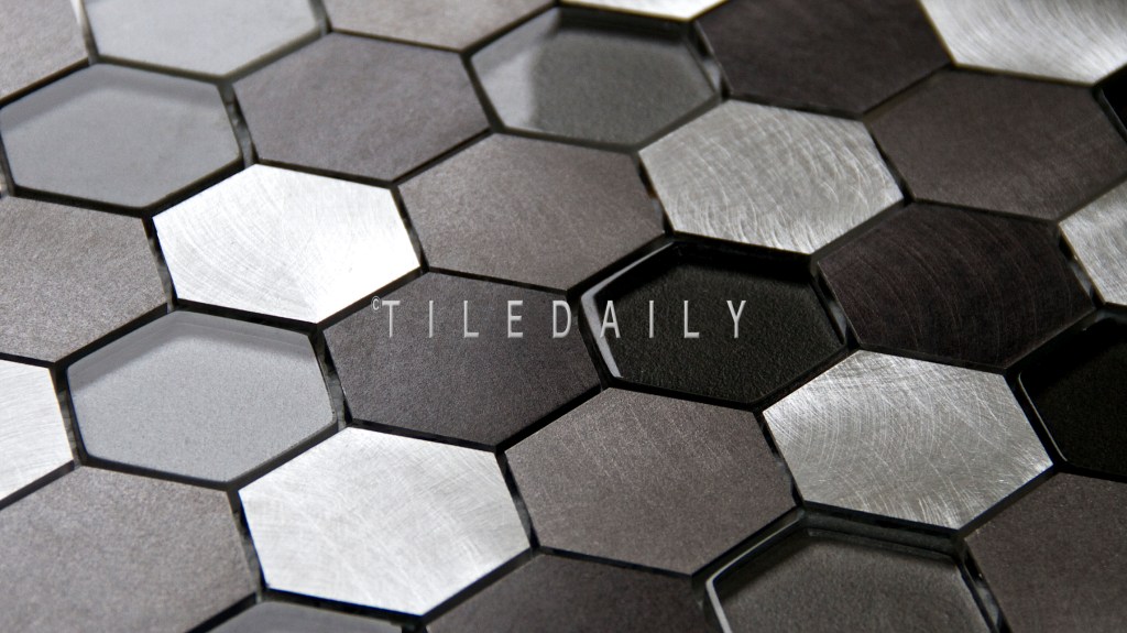 Aluminum and Glass Hexagon&nbsp;Mosaic