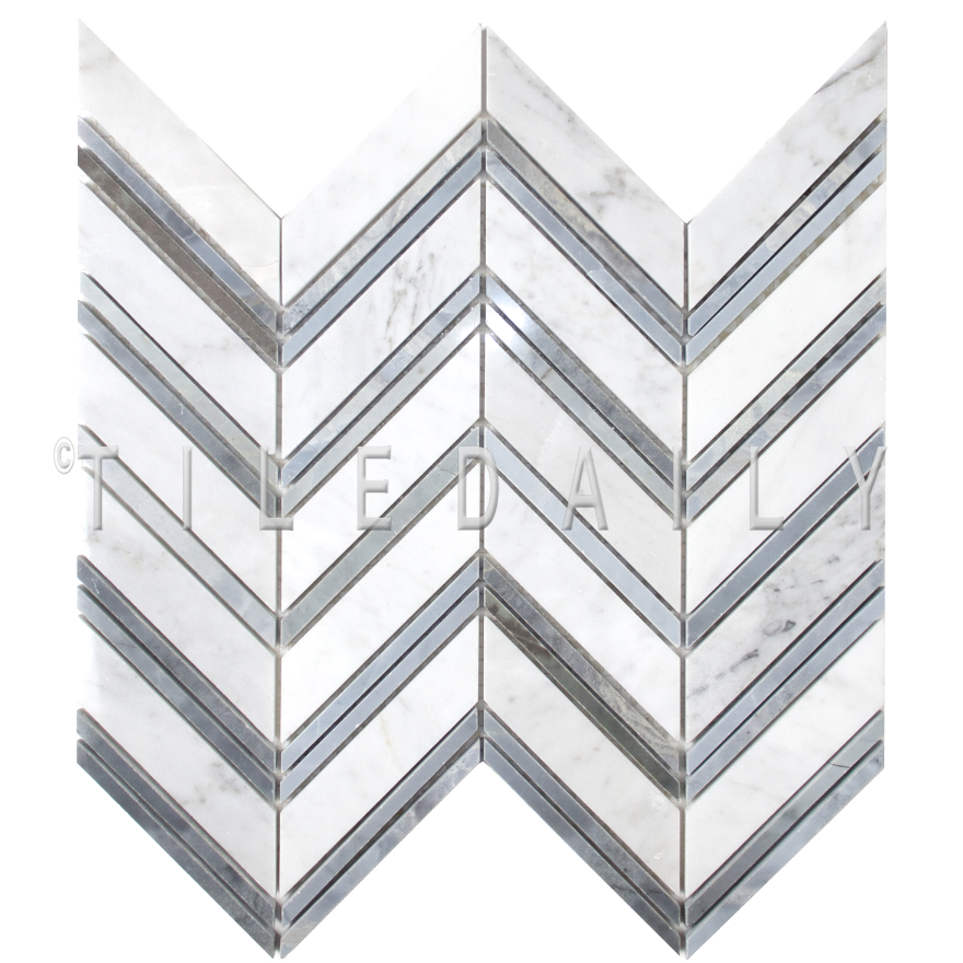 NS0081 - Chevron Mix Blue Marble Mosaic