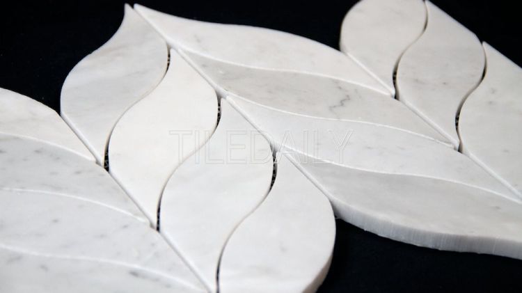 Leaf Carrara Marble Mosaic tile from TileDaily.