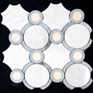Orbit Circles Marble Mosaic Tile