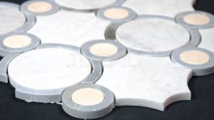 Orbit Circles Marble Mosaic Tile