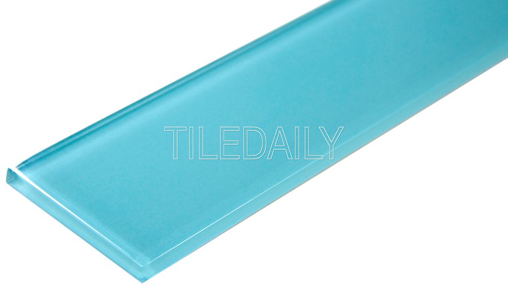 3x12 Turquoise Blue Glass Tile at TileDaily