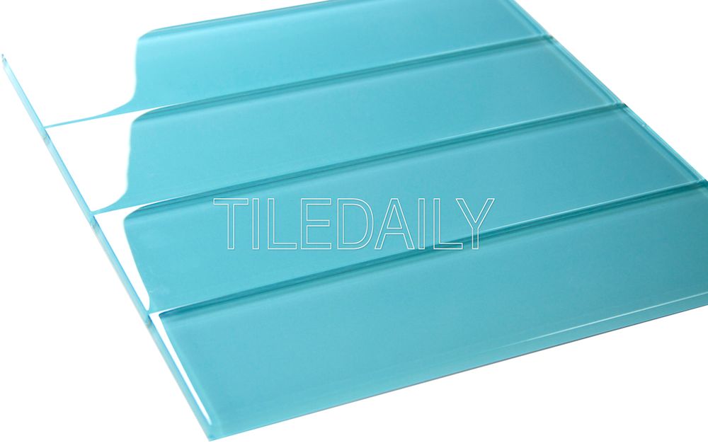 3x12 Bright POP Blue Glass Tile at TileDaily