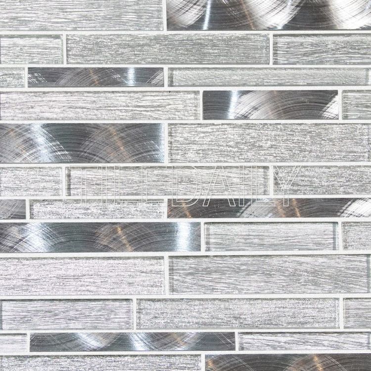 Silver Glass Brick Mosaic Tile at TileDaily