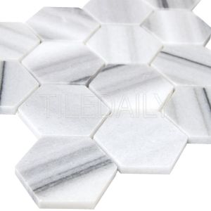 3" Hexagon Marmara Marble Mosaic Tile at TileDaily