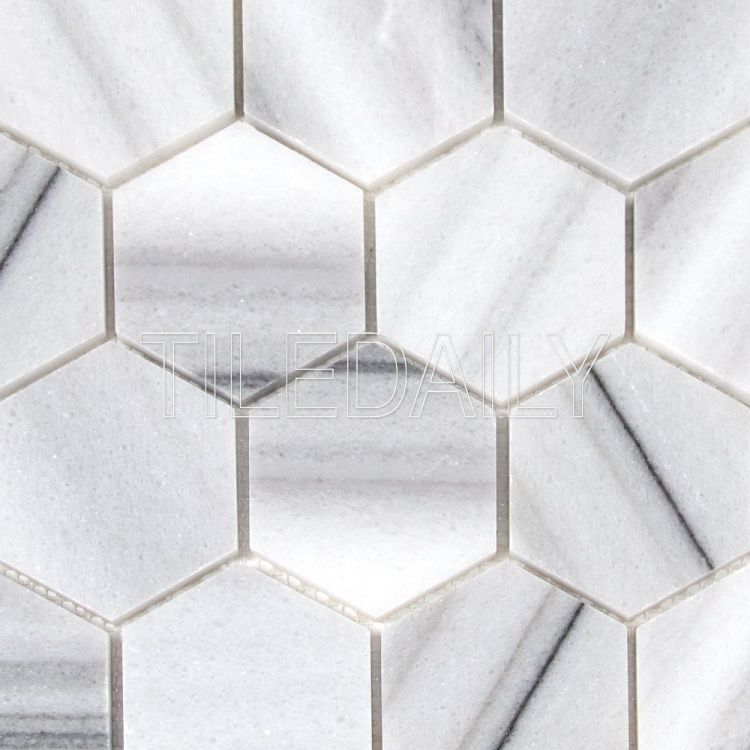 3" Hexagon Marmara Marble Mosaic Tile at TileDaily