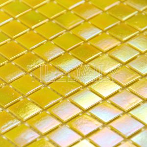 Iridescent Opaque Glass Mosaic Tile Wall Art and Water Pool Fountain