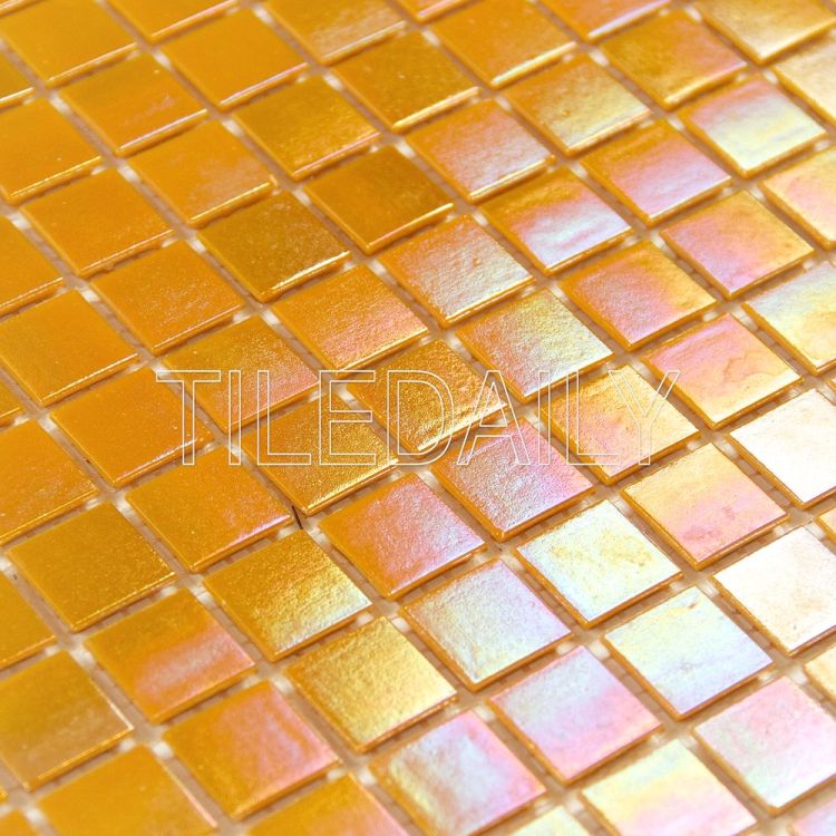 Iridescent Opaque Glass Mosaic Tile Wall Art and Water Pool Fountain