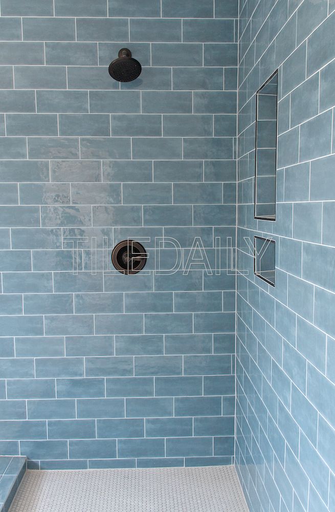 Potterie Subway Ceramic Wall Tile Blue