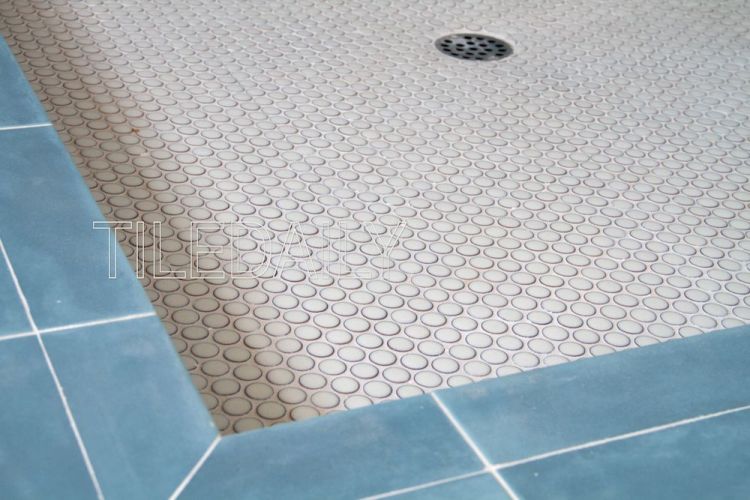 White Penny Round Porcelain Mosaic Tile