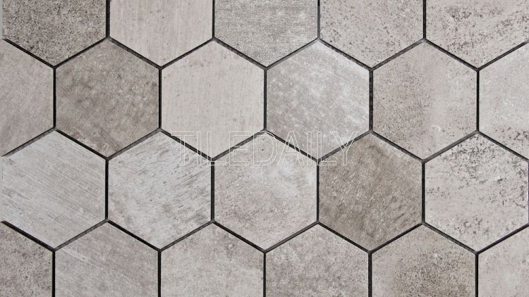 Cement Texture Hexagon Porcelain Mosaic Tile