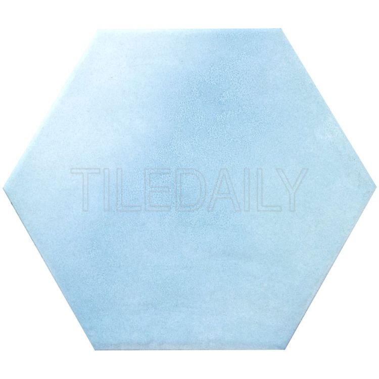 8" Aqua Blue Hexagon Tile