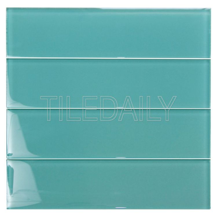 3x12 Teal Green Glass Subway Tile