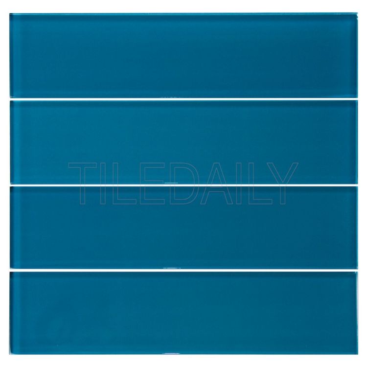 3x12 Peacock Blue Glass Subway Tile