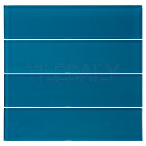 Peacock Blue Glass Subway Tile Kitchen Backsplash Shower Wall