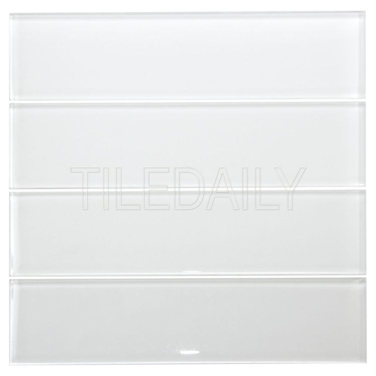 3x12 White Glass Subway Tile