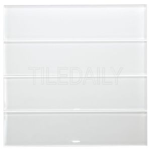 White Glass Subway Tile Kitchen Backsplash Shower Wall
