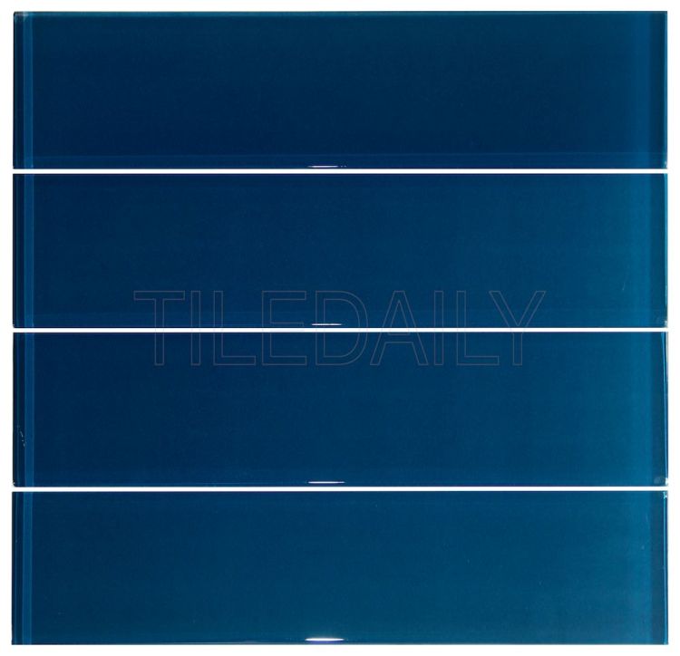 Midnight Blue Glass Subway Wall Tile Kitchen Backsplash 