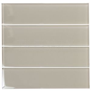 Light Beige Glass Subway Tile Kitchen Backsplash Shower Wall