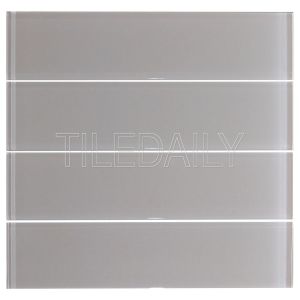 Warm Light Grey Glass Subway Wall Tile Kitchen Backsplash Shower Wall