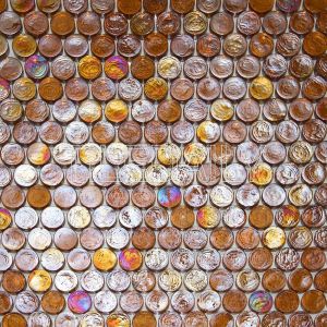 Golden Brown Iridescent Penny Round Glass Mosaic Swimming Pool Tile