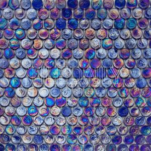Dark Blue Iridescent Penny Round Glass Mosaic Swimming Pool Tile