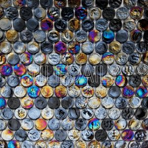 Black Iridescent Penny Round Glass Mosaic Swimming Pool Tile