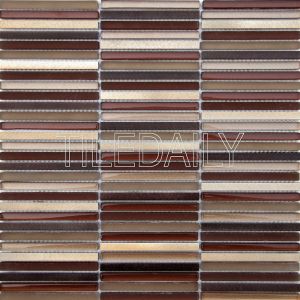 metallic stix glass and metal mosaic wall tile