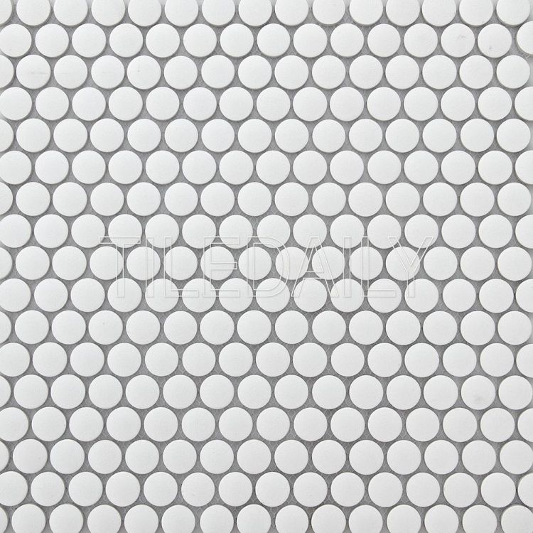 PM0092 Retro Penny Round, White, TileDaily