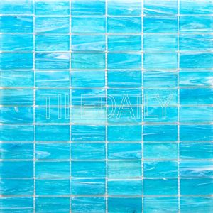 glacier brick glass mosaic pool tile iridescent blue green