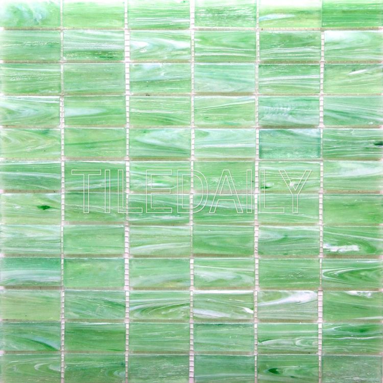 glacier brick glass mosaic pool tile iridescent blue green