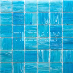 glacier square glass mosaic pool tile iridescent blue