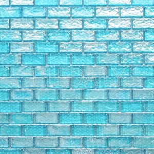 turquoise blue iridescent brick glass mosaic wall kitchen and bathroom tile
