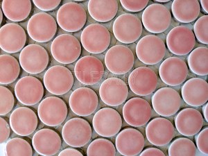 pink penny round mosaic for wall and floor tile