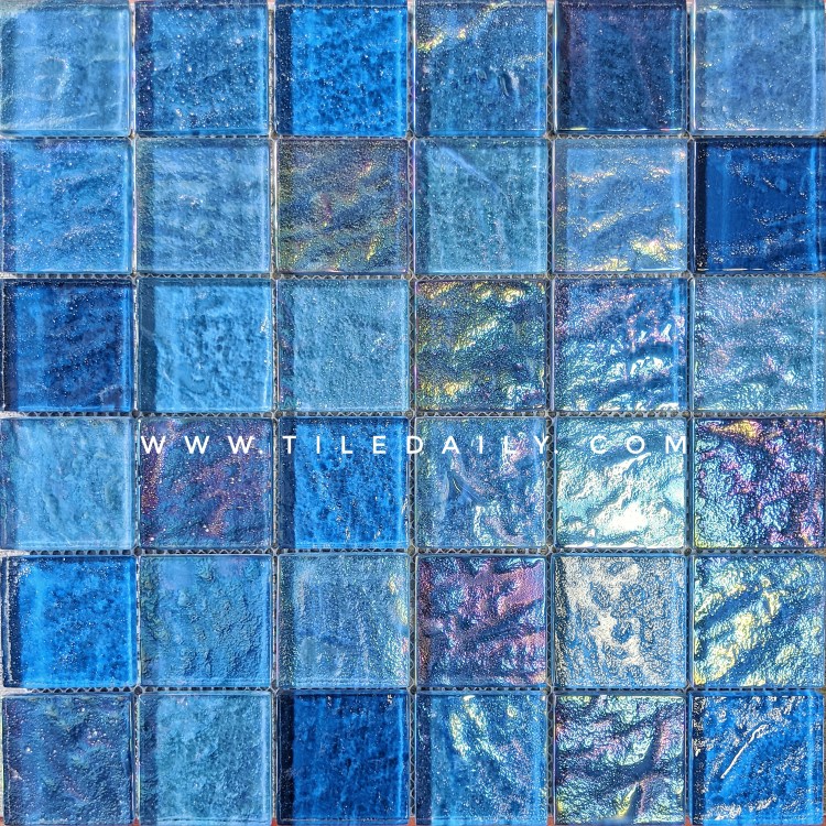 Shimmer Blue Pool Mosaic Tile, GM0160BE